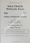 Book cover of Weekly Operating Notice containing Temporary Speed Restrictions, Engineering Arrangements, Signalling & Permanent Way Alterations, General Instructions and Notices, 25 April to 1 May 1998 by Railtrack Midlands